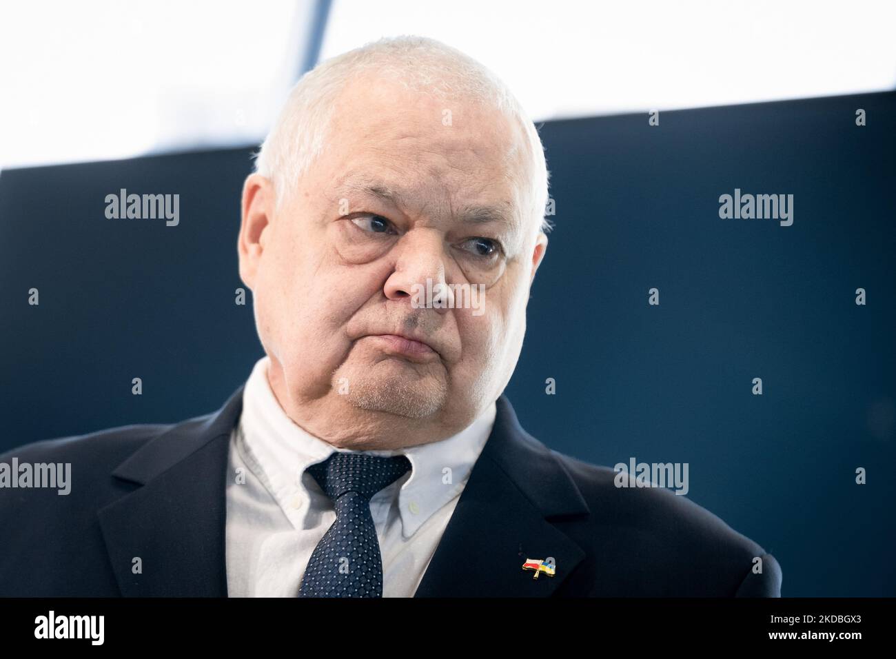 Le président de la Banque nationale de Pologne Adam Glapinski à Sejm (chambre basse du Parlement) à Varsovie, Pologne sur 13 avril 2022 (photo de Mateusz Wlodarczyk/NurPhoto) Banque D'Images