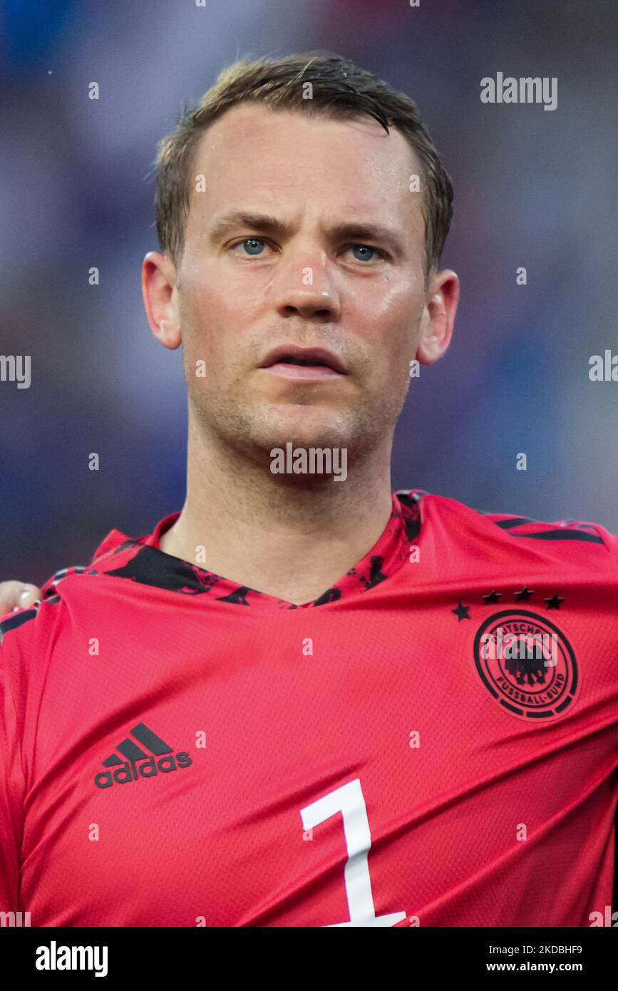 Manuel Neuer d'Allemagne se penche sur le match de l'UEFA Nations League entre l'Italie et l'Allemagne au Stadio Renato Dall'Ara, Bologne, Italie, le 4 juin 2022. (Photo de Giuseppe Maffia/NurPhoto) Banque D'Images Manuel Neuer d'Allemagne se penche sur le match de l'UEFA Nations League entre l'Italie et l'Allemagne au Stadio Renato Dall'Ara, Bologne, Italie, le 4 juin 2022. (Photo de Giuseppe Maffia/NurPhoto) Banque D'Images