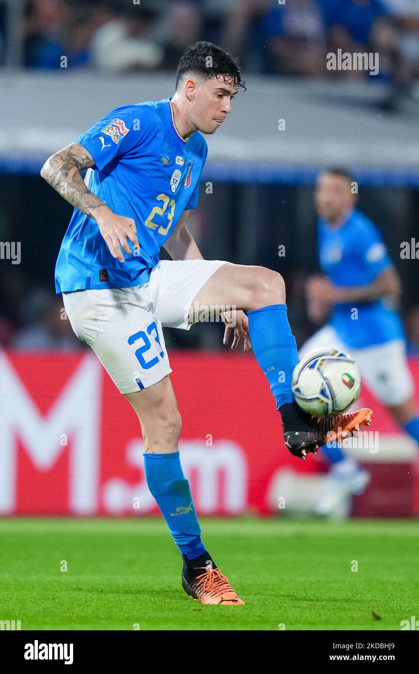 Alessandro Bastoni, de l'Italie, lors du match de l'UEFA Nations League entre l'Italie et l'Allemagne, au Stadio Renato Dall'Ara, à Bologne, en Italie, le 4 juin 2022. (Photo de Giuseppe Maffia/NurPhoto) Banque D'Images Alessandro Bastoni, de l'Italie, lors du match de l'UEFA Nations League entre l'Italie et l'Allemagne, au Stadio Renato Dall'Ara, à Bologne, en Italie, le 4 juin 2022. (Photo de Giuseppe Maffia/NurPhoto) Banque D'Images