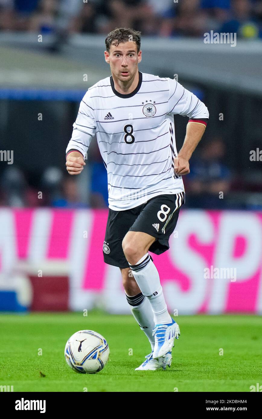 Leon Goretzka d'Allemagne lors du match de l'UEFA Nations League entre l'Italie et l'Allemagne au Stadio Renato Dall'Ara, Bologne, Italie, le 4 juin 2022. (Photo de Giuseppe Maffia/NurPhoto) Banque D'Images Leon Goretzka d'Allemagne lors du match de l'UEFA Nations League entre l'Italie et l'Allemagne au Stadio Renato Dall'Ara, Bologne, Italie, le 4 juin 2022. (Photo de Giuseppe Maffia/NurPhoto) Banque D'Images