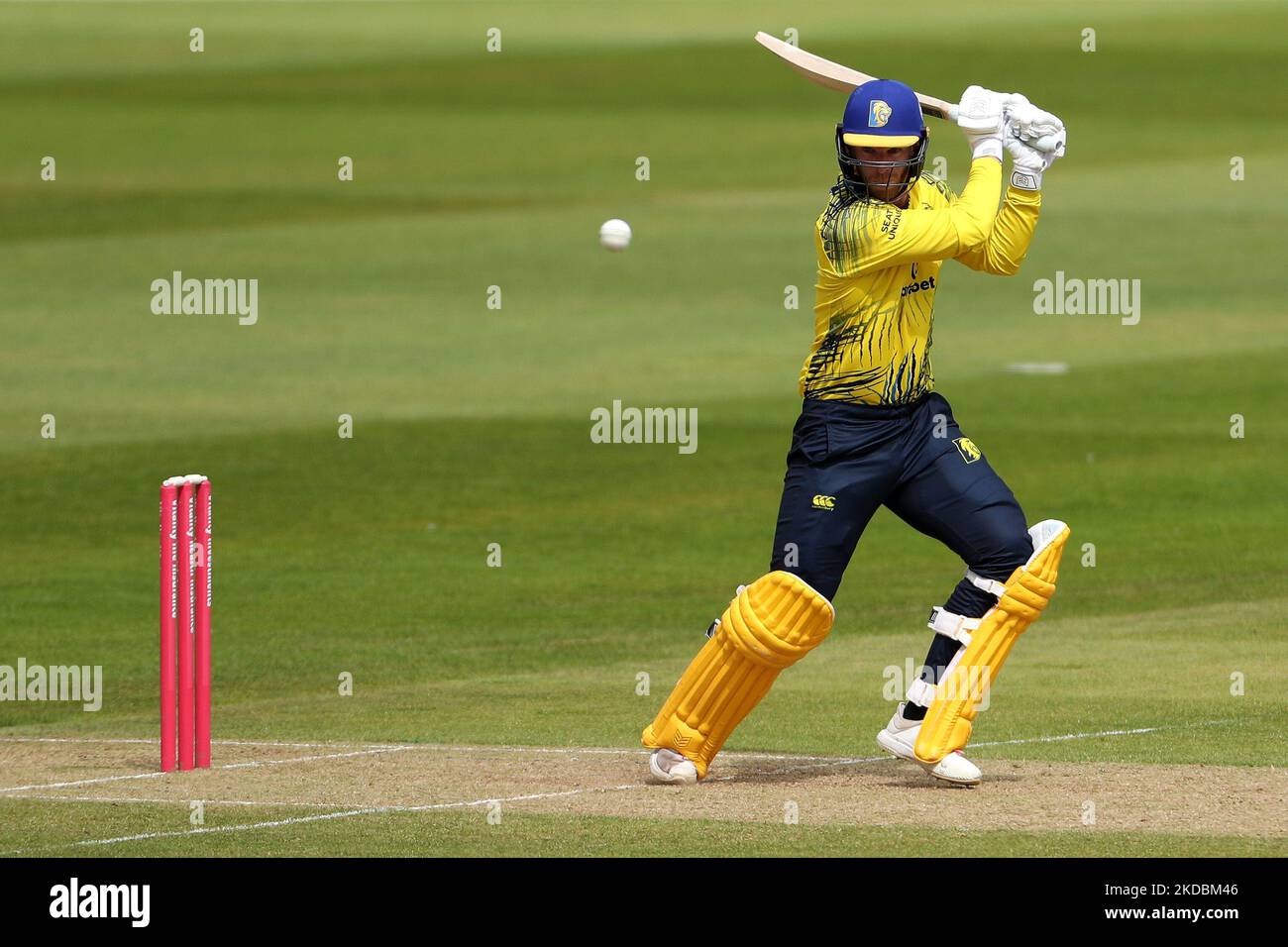 Graham Clark de Durham pendant le match de Blast Vitality T20 entre le Durham County Cricket Club et le Northamptonshire County Cricket Club au Seat unique Riverside, Chester le Street, le dimanche 5th juin 2022. (Photo de Mark Fletcher/MI News/NurPhoto) Banque D'Images