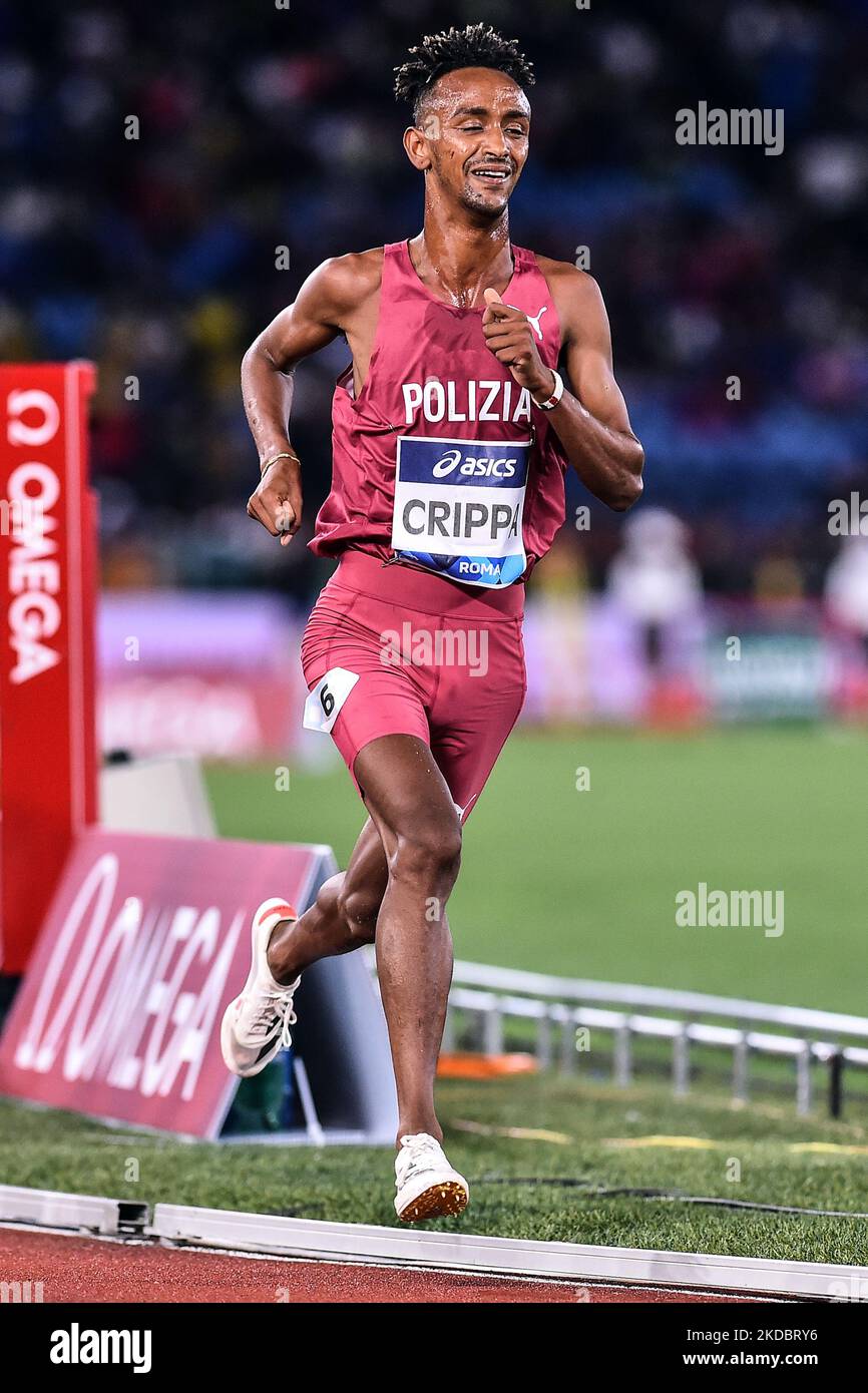 Yemaneberhan Crippa d'Italie concurrence dans les hommes de 5000 mètres lors de l'IAAF Wanda Diamond League: Golden Gala Pietro Mennea au Stadio Olimpico sur 09 juin 2022 à Rome, Italie (photo de Michele Maraviglia/NurPhoto) Banque D'Images