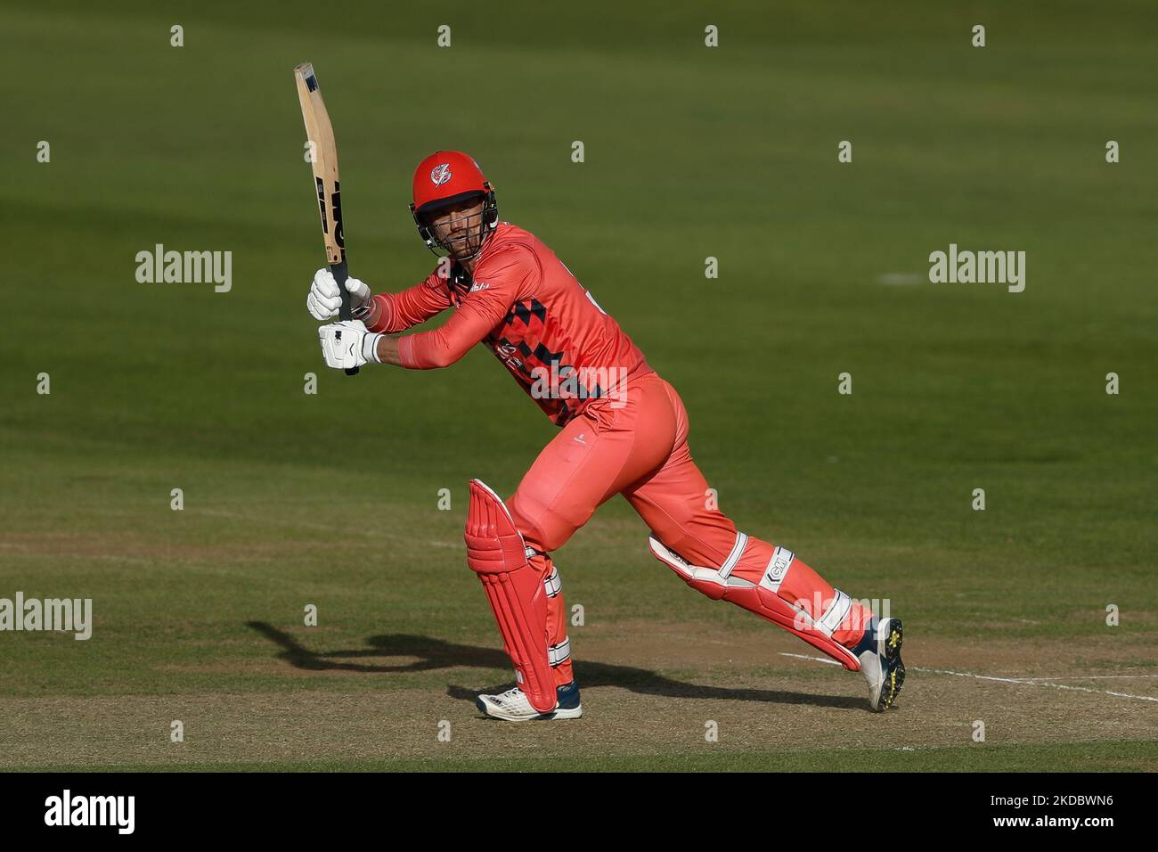 Dane Villas of Lancashire Flash chauves-souris au cours du match de Blast T20 de Vitality entre le Durham County Cricket Club et le Lancashire au Seat unique Riverside, Chester le Street, le vendredi 10th juin 2022. (Photo de will Matthews/MI News/NurPhoto) Banque D'Images