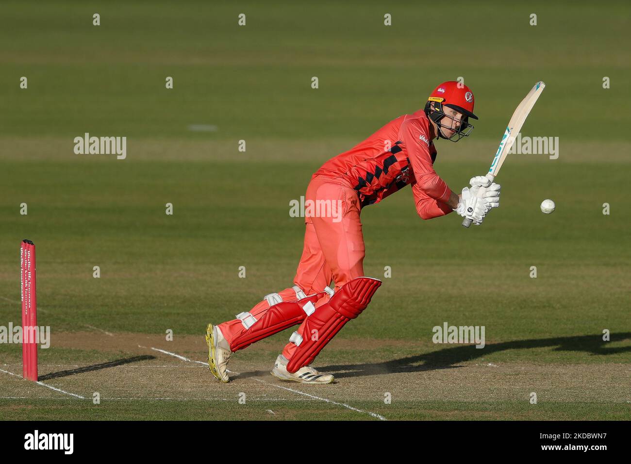 Tom Hartley de Lancashire Flash chauves-souris lors du match de Vitality Blast T20 entre le Durham County Cricket Club et Lancashire au Seat unique Riverside, Chester le Street, le vendredi 10th juin 2022. (Photo de will Matthews/MI News/NurPhoto) Banque D'Images