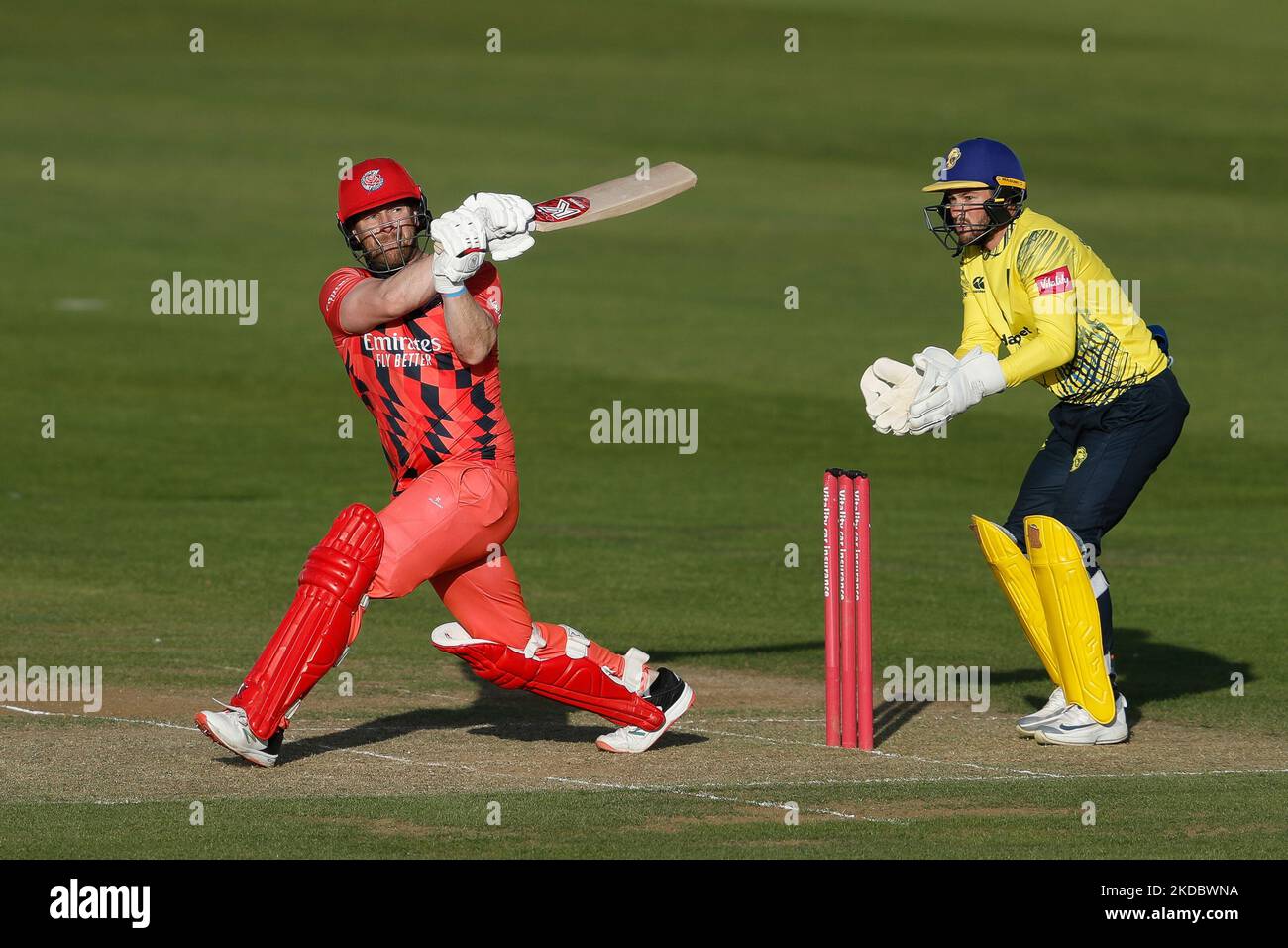 Steven Croft de Lancashire Lightning chauves-souris lors du match de Vitality Blast T20 entre le Durham County Cricket Club et Lancashire au Seat unique Riverside, Chester le Street, le vendredi 10th juin 2022. (Photo de will Matthews/MI News/NurPhoto) Banque D'Images