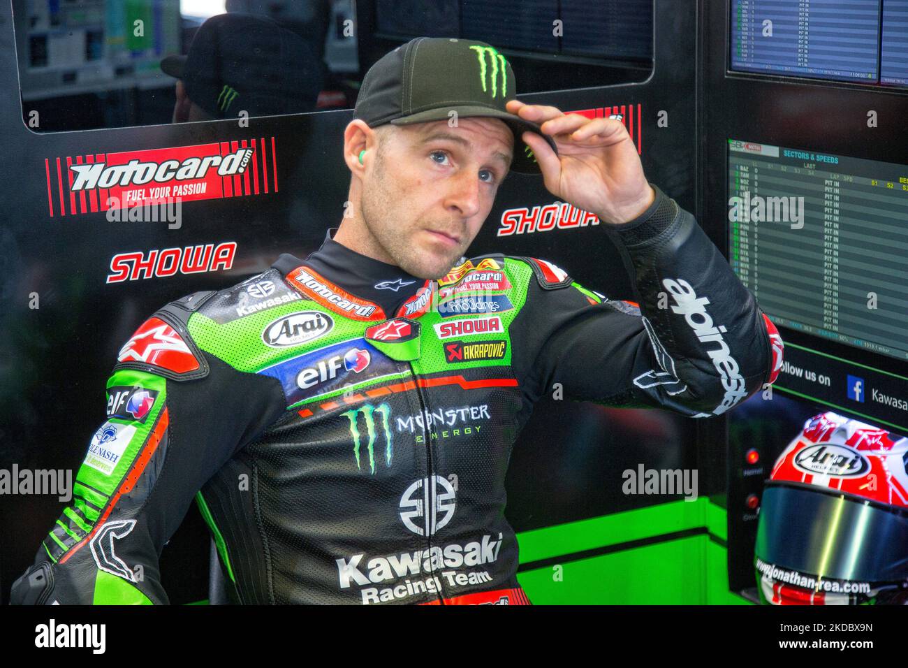 JONATHAN REA (Kawasaki MonteTeam WSBK - ZX-10RR) pendant le monde Superbike - SBK Pirelli Emilia-Romagna Round FIM Superbike World Championship 2022 - Race1 sur 11 juin 2022 au Misano World circuit â€œMarco Simoncelliâ€ à Misano Adriatico, Italie (photo de Valerio Origo/LiveMedia/NurPhoto) Banque D'Images