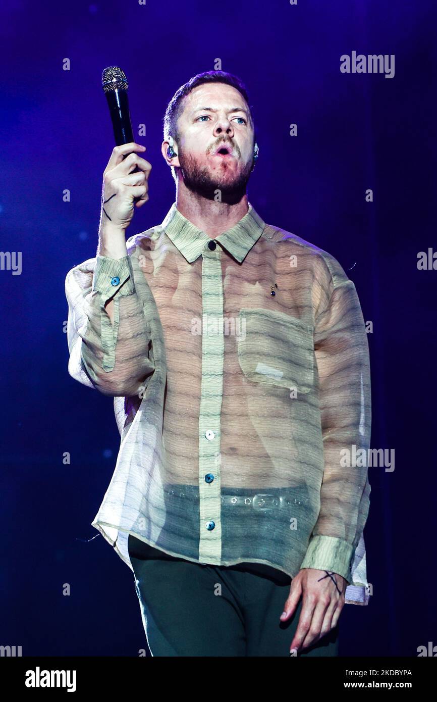 DaN Reynolds d'imagine Dragons en concert au festival IDAYS à Milan, en Italie, sur 11 juin 2022. (Photo par Mairo Cinquetti/NurPhoto) Banque D'Images