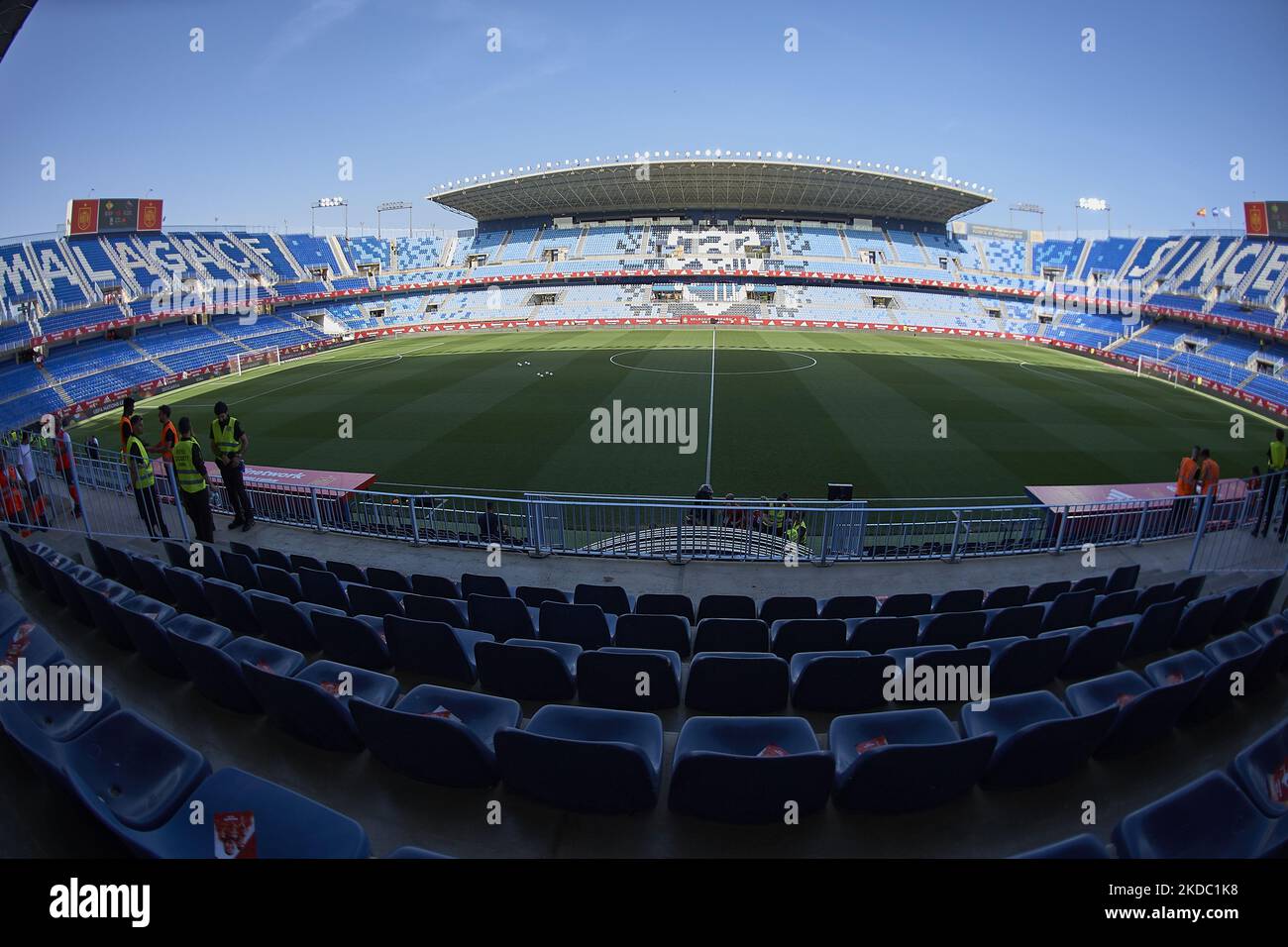 Vue générale à l'intérieur du stade précédant la Ligue des Nations de l'UEFA Un match du Groupe 2 entre l'Espagne et la République tchèque au stade de la Rosaleda sur 12 juin 2022 à Malaga, Espagne. (Photo de Jose Breton/Pics action/NurPhoto) Banque D'Images