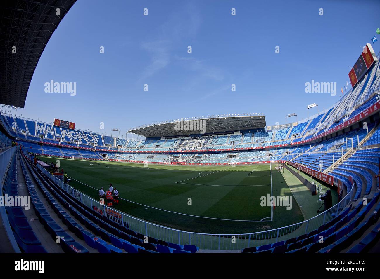 Vue générale à l'intérieur du stade précédant la Ligue des Nations de l'UEFA Un match du Groupe 2 entre l'Espagne et la République tchèque au stade de la Rosaleda sur 12 juin 2022 à Malaga, Espagne. (Photo de Jose Breton/Pics action/NurPhoto) Banque D'Images