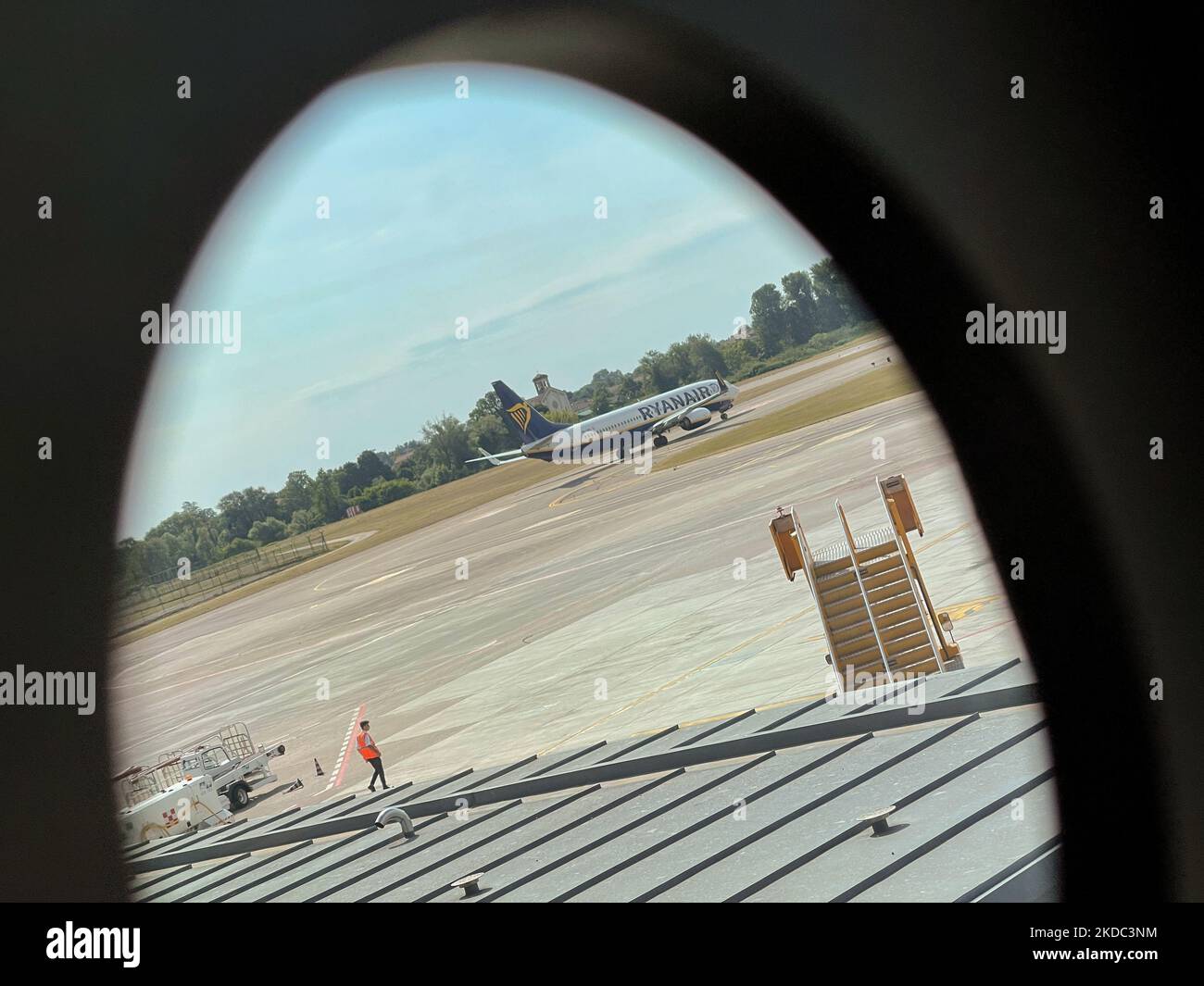 Vue sur un Boeing 737-800 de Ryanair à l'aéroport international de Trévise A. Canova (TSF), à Trévise, en Italie, sur 14 juin 2022. (Photo de Manuel Romano/NurPhoto) Banque D'Images