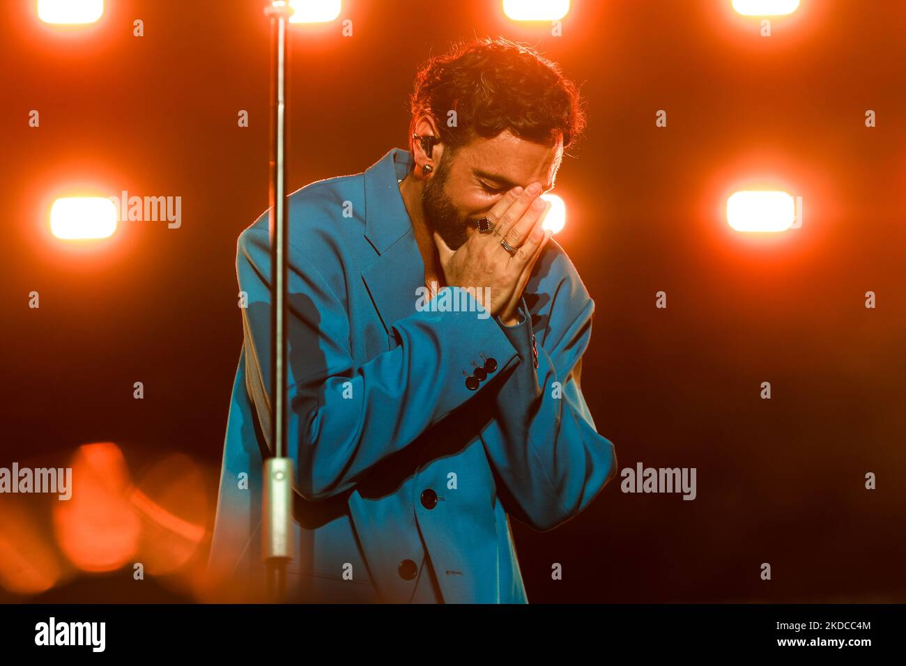 Marco Mengoni en concert au stade Giuseppe Meazza à San Siro à Milan, Italie, sur 19 juin 2022 (photo de Mairo Cinquetti/NurPhoto) Banque D'Images