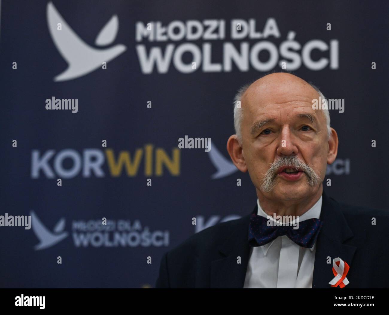 Janusz Korwin-Mikke, président du parti Korwin, lors d'une rencontre avec des partisans à Rzeszow. Lundi, 20 juin 2022, à Rzeszow, Podkarpackie Voivodeship, Pologne. (Photo par Artur Widak/NurPhoto) Banque D'Images