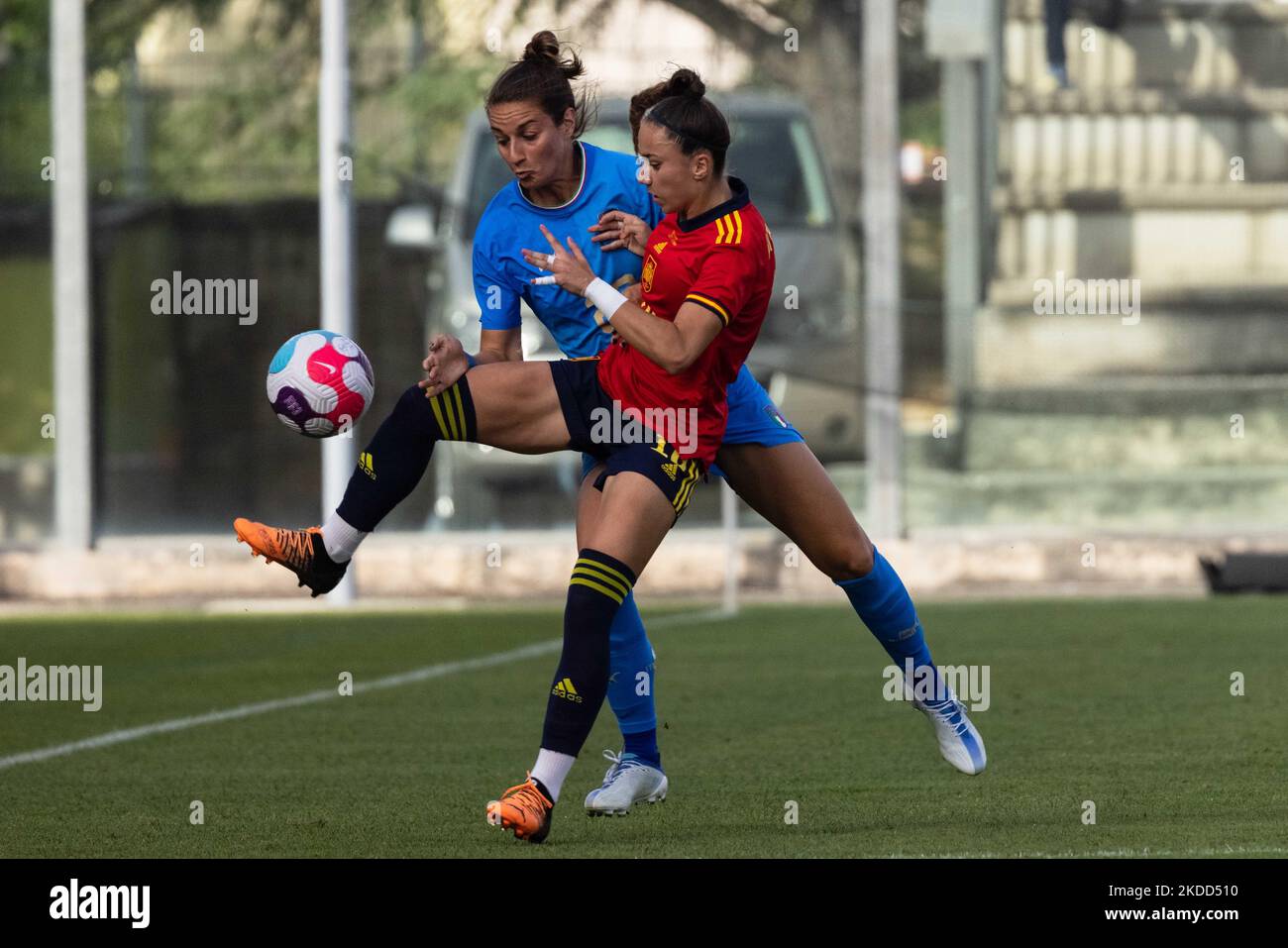 Francesca Durante, d'Italie, lors du match amical international des femmes entre l'Italie et l'Espagne au stade Teofilo Patini, sur 01 juillet 2022, à Castel di Sangro, en Italie. (Photo de Cinzia Camela/LiveMedia/NurPhoto) Banque D'Images