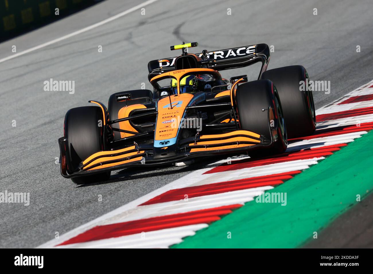 Lando Norris de McLaren-Mercedes lors de la qualification pour le Grand Prix autrichien de Formule 1 au Red Bull Ring à Spielberg, Autriche sur 8 juillet 2022. (Photo de Jakub Porzycki/NurPhoto) Banque D'Images