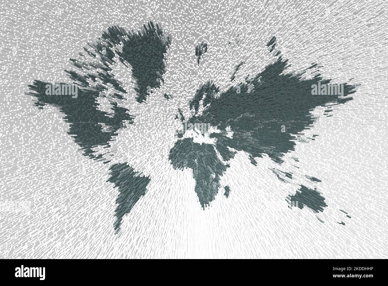 Carte grise haute résolution du monde divisée en différents pays. Carte du monde très détaillée Banque D'Images
