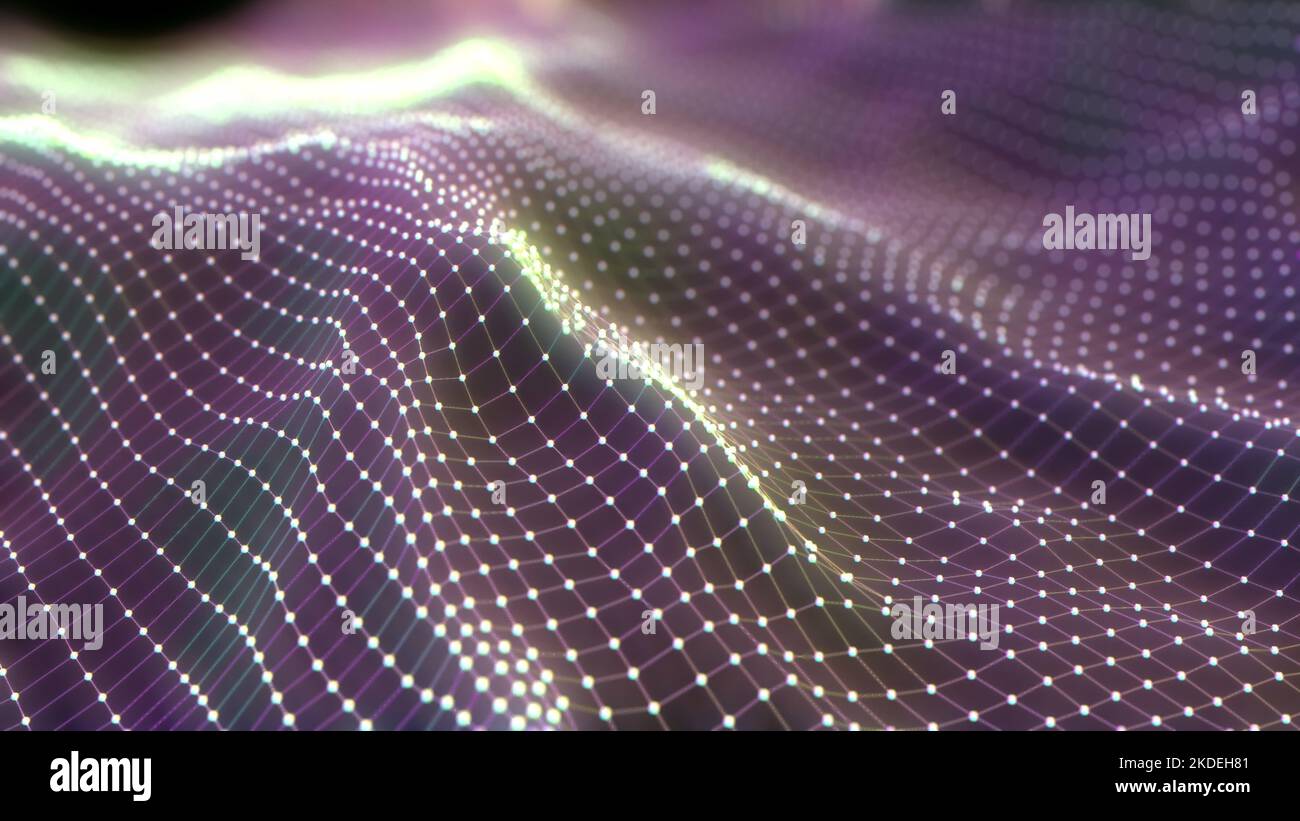 Wave Big Data concept de technologie future informations futuristes rendu du code binaire 3D Banque D'Images