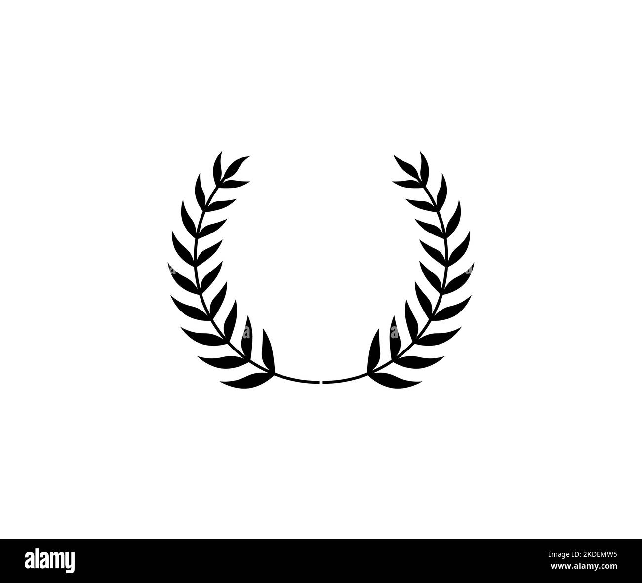 Couronne de cercle Laurel. Branche de feuilles de blé de chêne d'olive grec Illustration de Vecteur