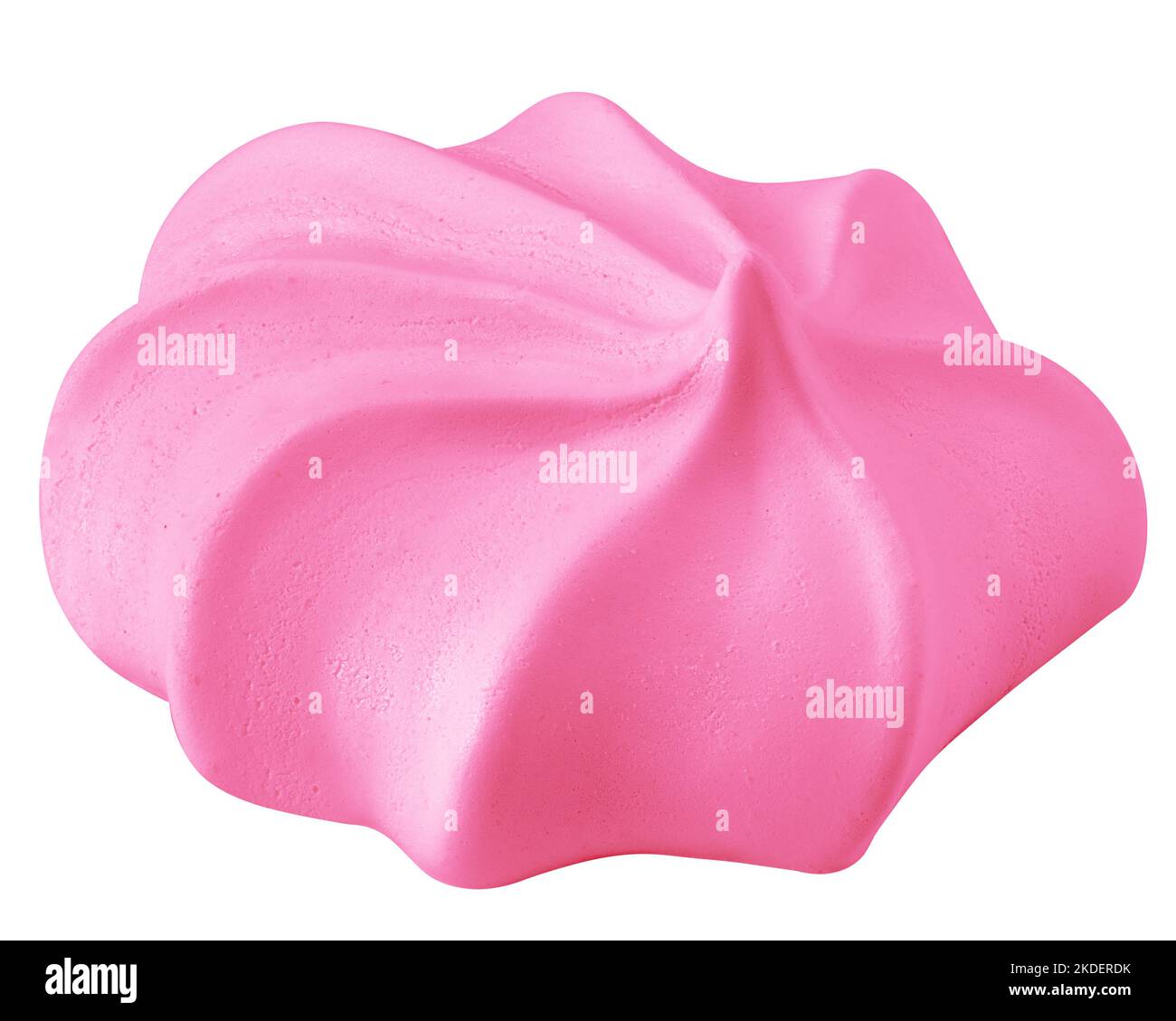 Meringue rose, zephyr, guimauve, isolé sur fond blanc, chemin de coupure, profondeur de champ totale Banque D'Images