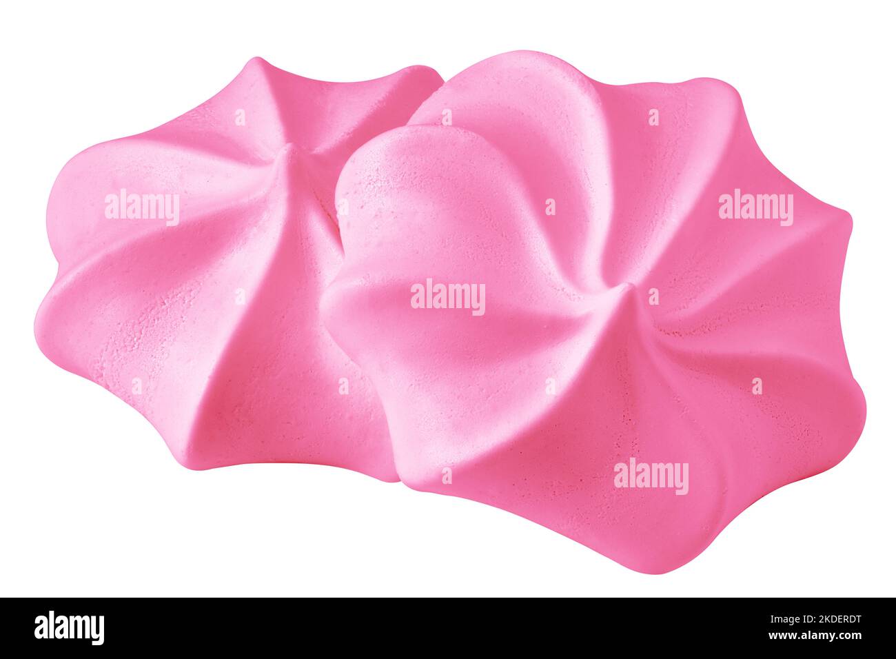 Meringue rose, zephyr, guimauve, isolé sur fond blanc, chemin de coupure, profondeur de champ totale Banque D'Images