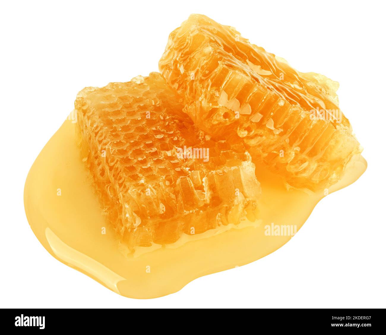 Nid d'abeille isolé sur fond blanc, chemin d'écrêtage, pleine profondeur de champ Banque D'Images