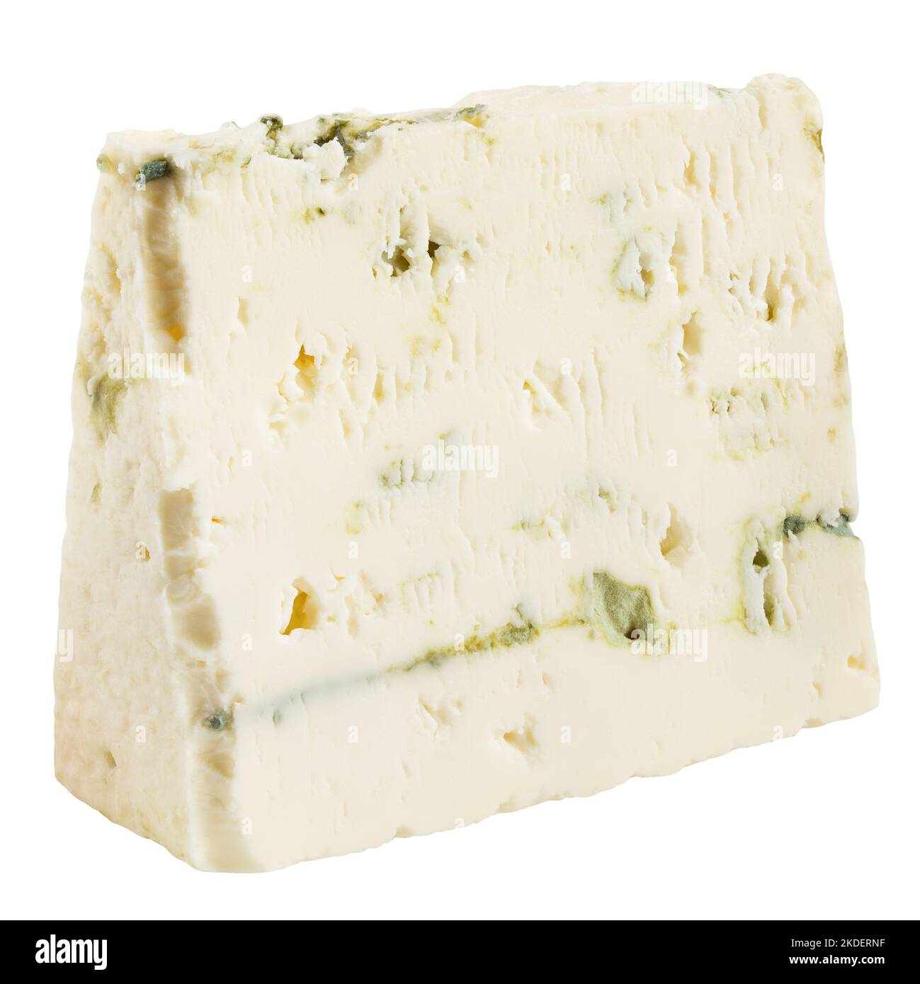 fromage bleu, isolé sur fond blanc, passe de découpe, profondeur de champ totale Banque D'Images