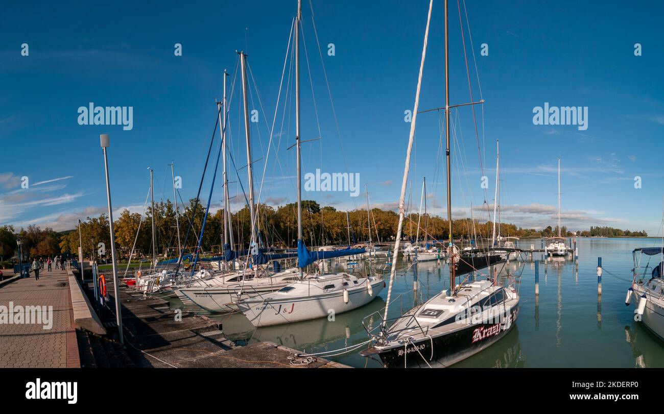 Yacht Club Balatonfured, Lac Balaton, Hongrie Banque D'Images