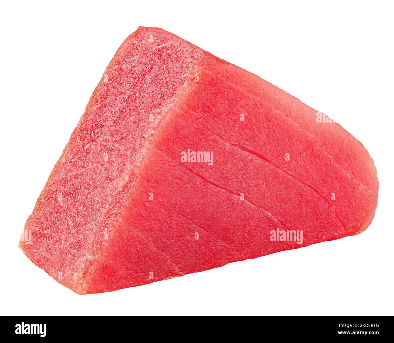 steak de thon cru, poisson isolé sur fond blanc, chemin d'écrêtage, pleine profondeur de champ Banque D'Images
