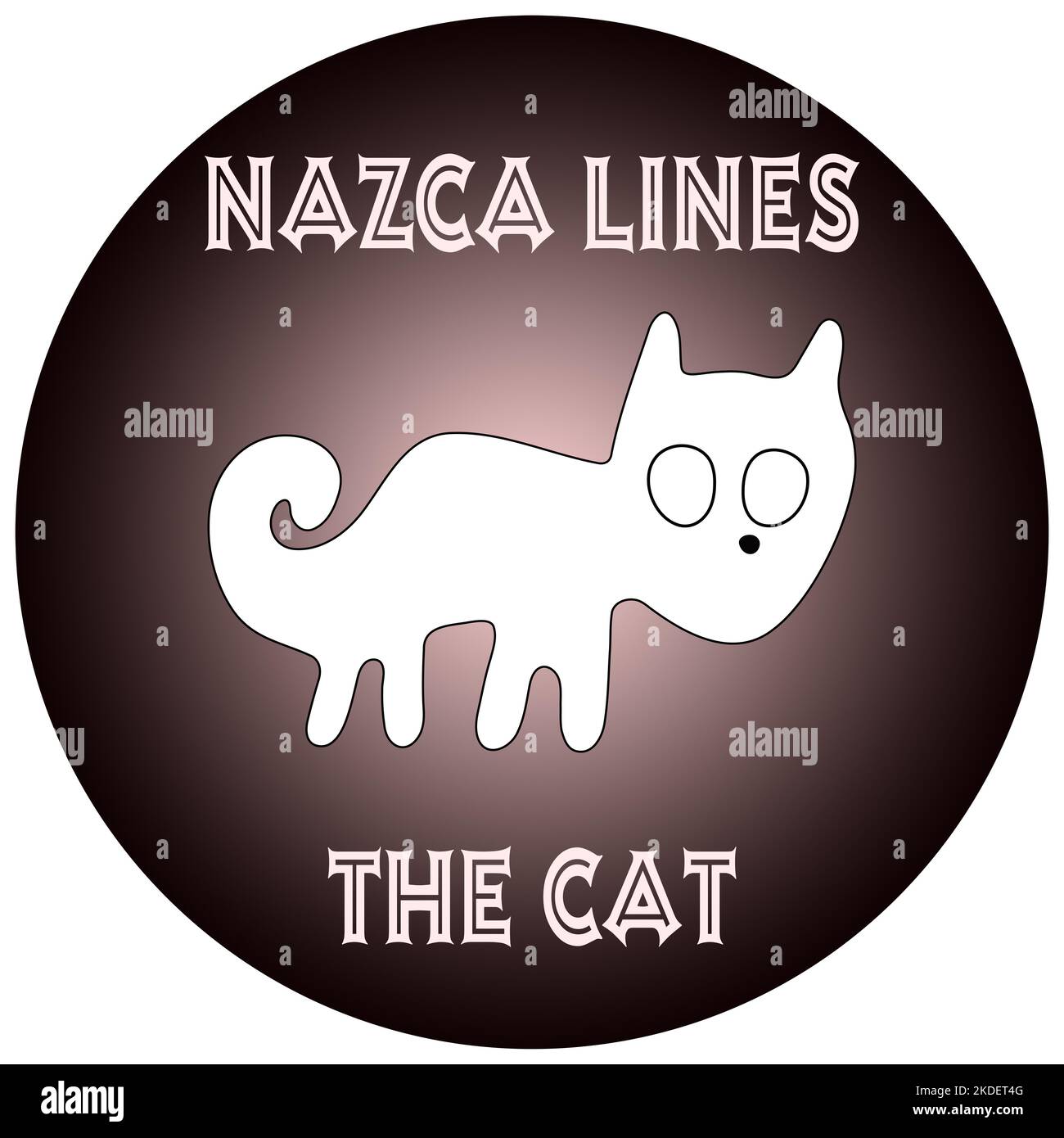 Geoglyphe du chat de Nazca, les lignes de Nazca, désert de Nazca, Pérou Banque D'Images