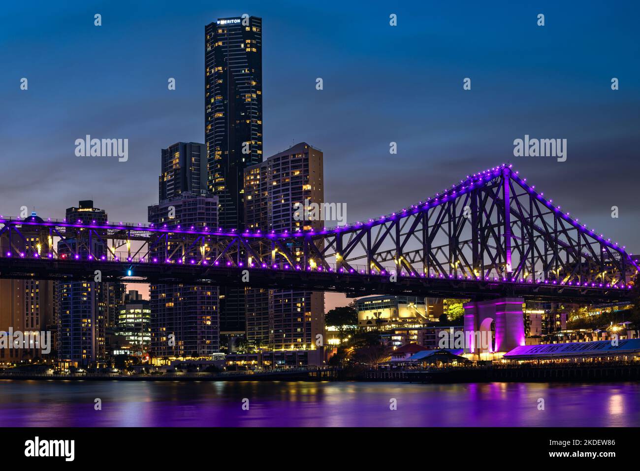 Story Bridge, classé au patrimoine mondial de l'UNESCO, à Brisbane. Banque D'Images