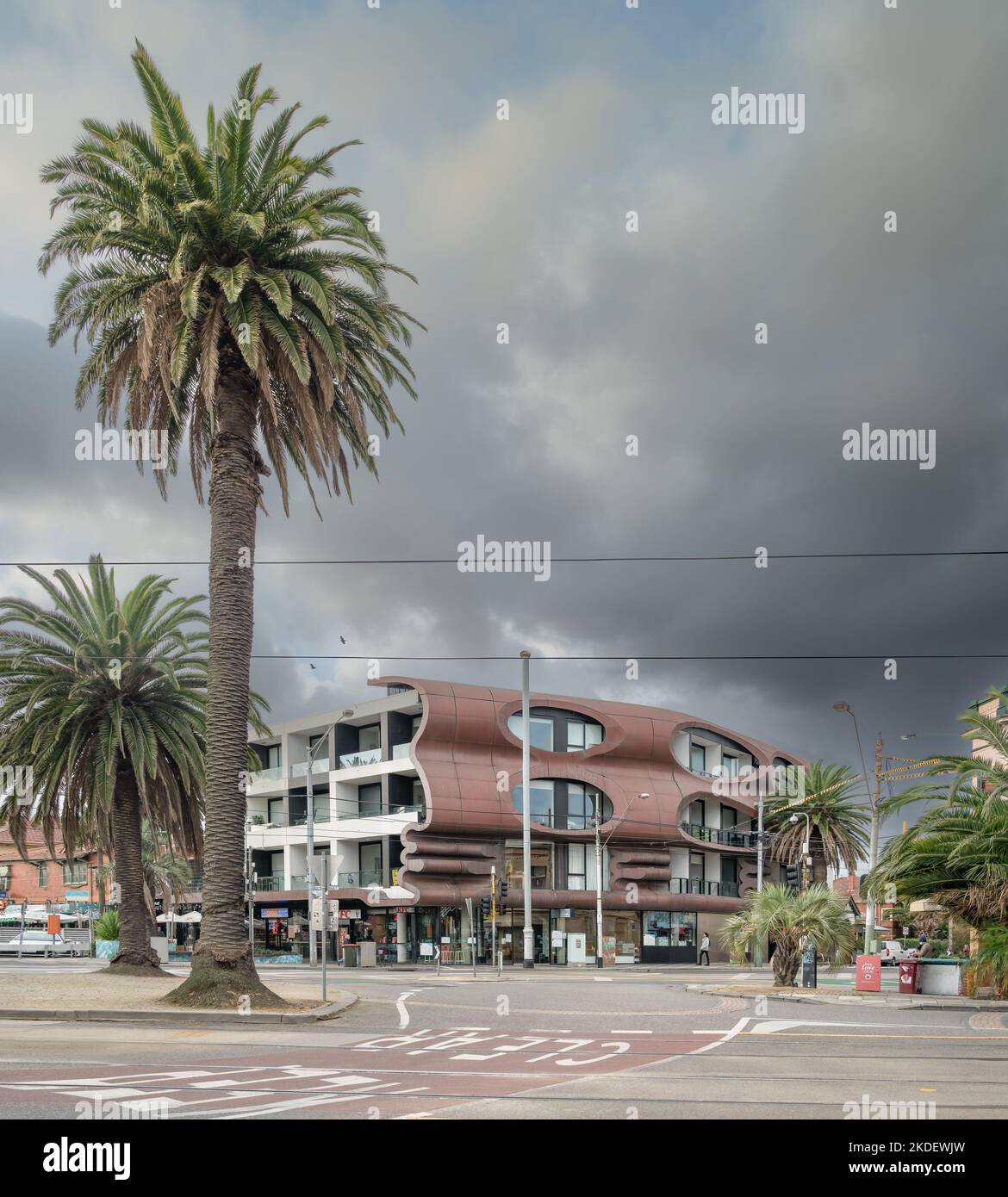 Melbourne, Australie - le face immeuble d'appartements par ARM Architecture Banque D'Images