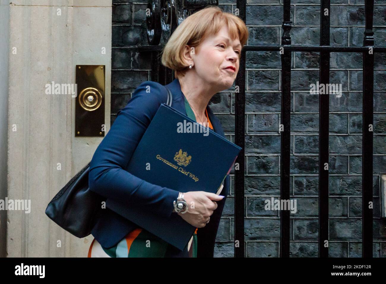 Downing Street, Londres, Royaume-Uni. 11th octobre 2022. Wendy Morton, whip en chef, assiste à la première réunion du Cabinet au 10 Downing Street depuis le Conservativ Banque D'Images