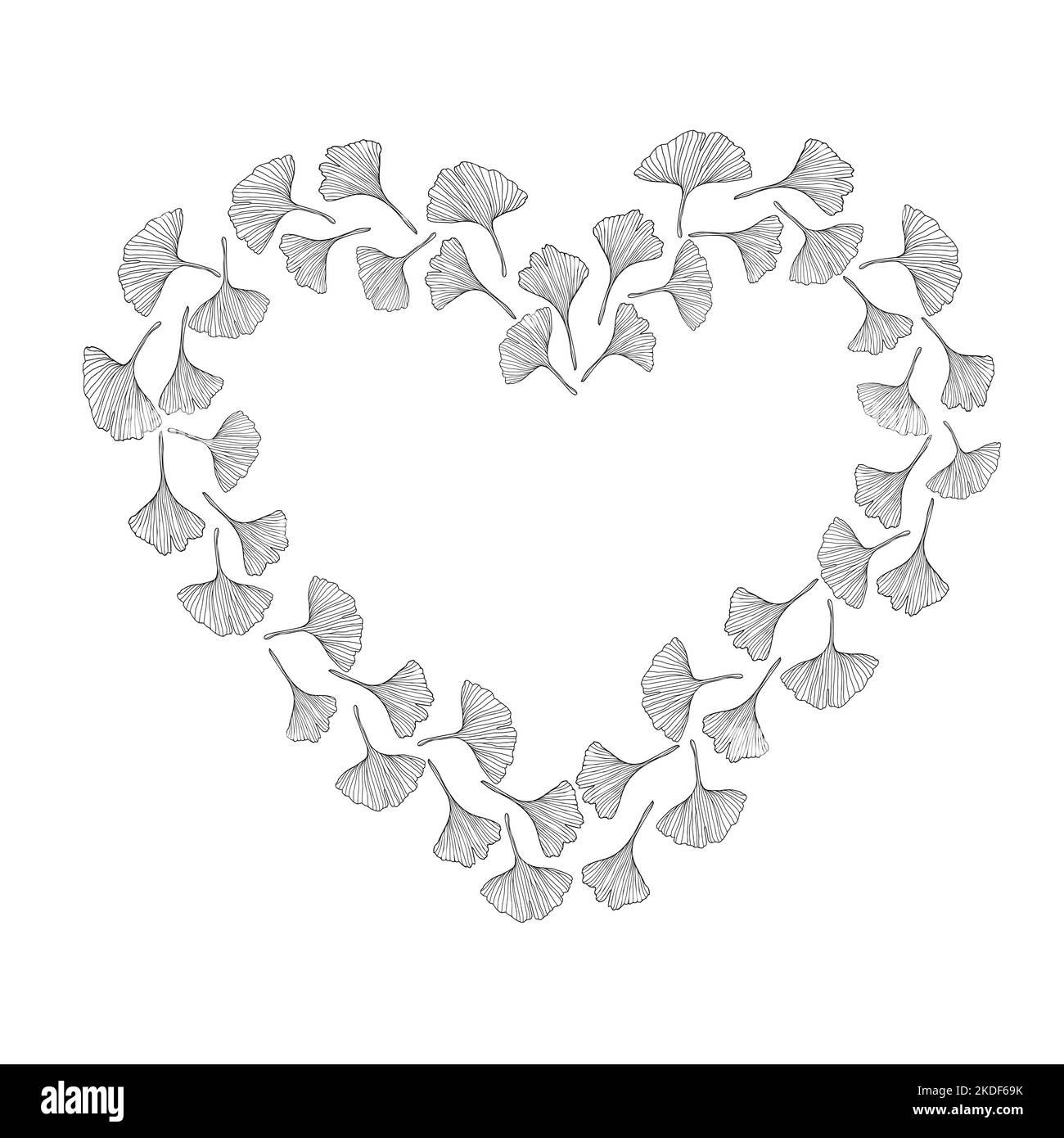 Couronne fleurie avec feuilles de ginkgo pour l'invitation de mariage ou fond de carte belle couronne. Cadre fleuri élégant, vecteur isolé sur fond blanc Illustration de Vecteur