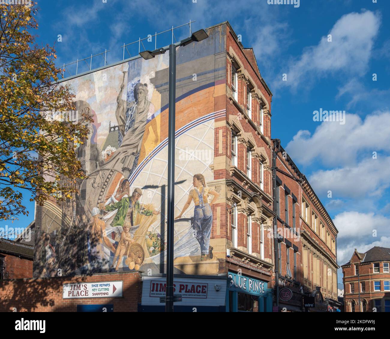 Cornucopia Mural, Call Lane, Leeds.Jim's place 16 Call Lane, Leeds West Yorkshire,LS1 6DN Banque D'Images