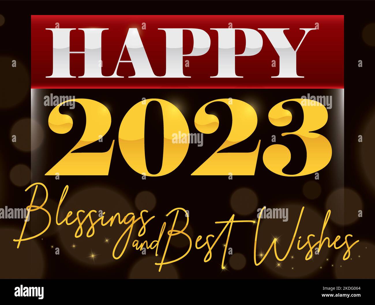 Calendrier translucide avec message d'accueil pour un heureux et heureux 2023, illustration vectorielle Illustration de Vecteur