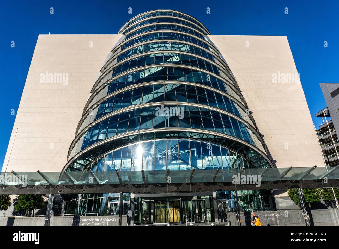 Le centre de congrès est situé sur Spencer Docks, surplombant la rivière Liffey, Dublin, Irlande. Banque D'Images