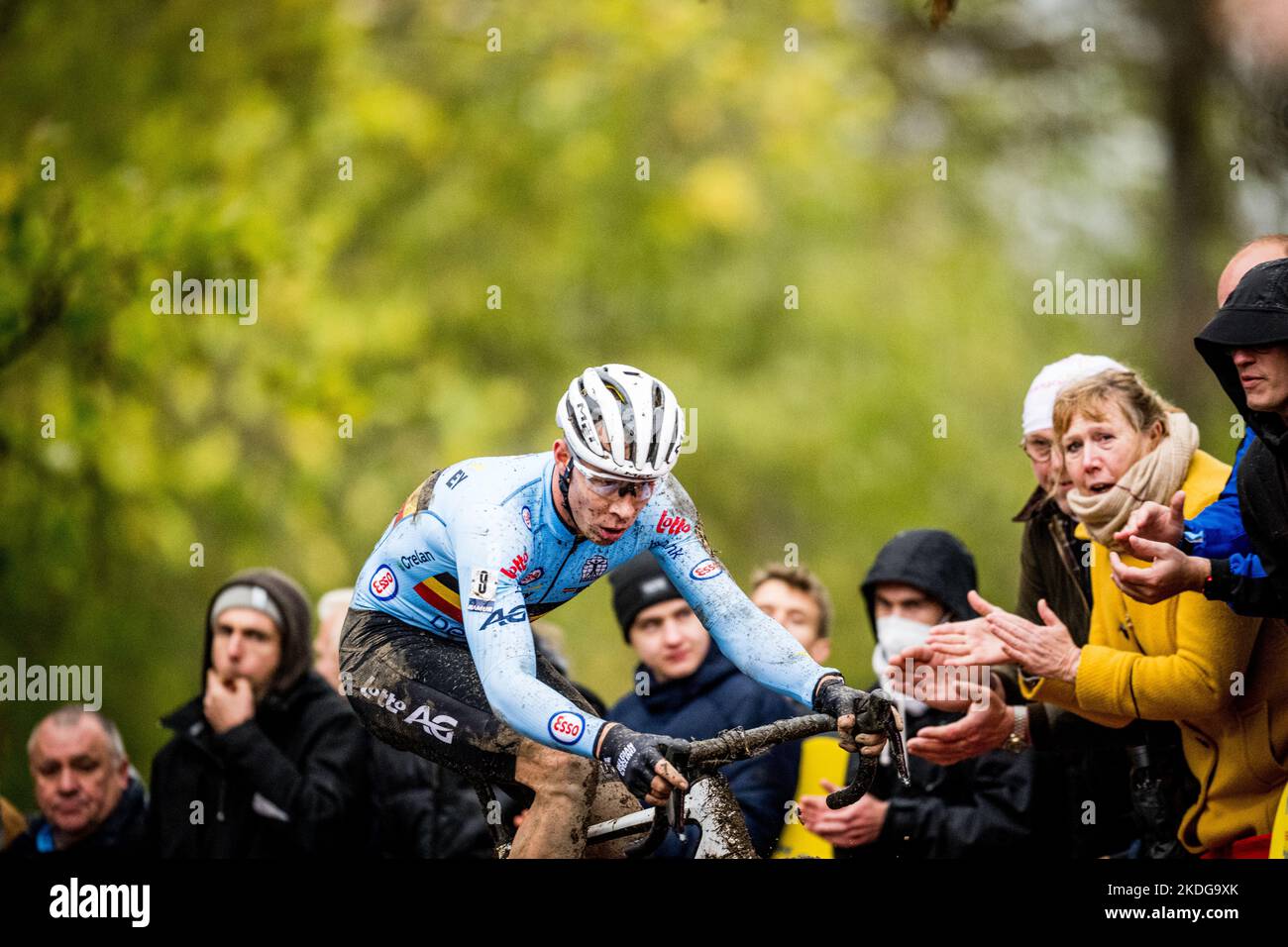 Laurens Sweeck Belge photographié en action lors de la course d'élite masculine aux Championnats d'Europe de cyclisme cycliste, dimanche 06 novembre 2022, à Namur, Belgique. BELGA PHOTO JASPER JACOBS Banque D'Images