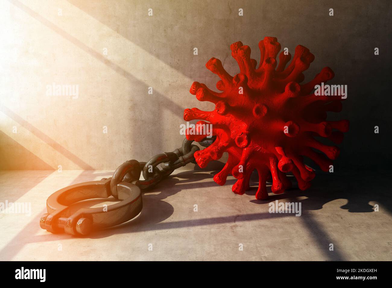 concept de libération des chaînes du virus. 3d rendu Banque D'Images