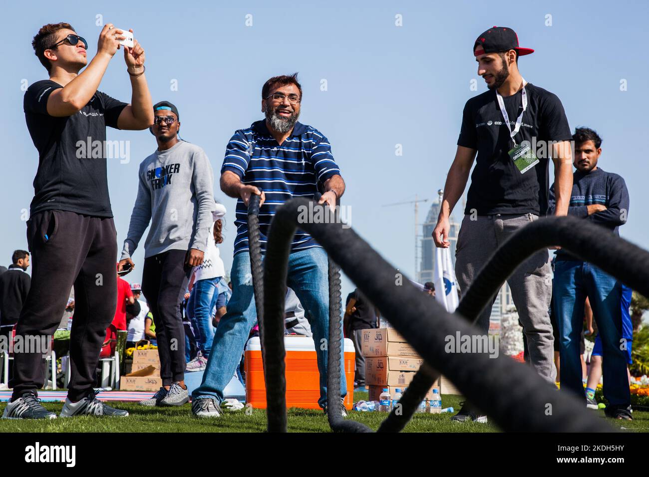 Doha, Qatar-14 février 2016 : Festival de la diversité culturelle à Katara pour la célébration de la Journée nationale des sports du Qatar. Banque D'Images