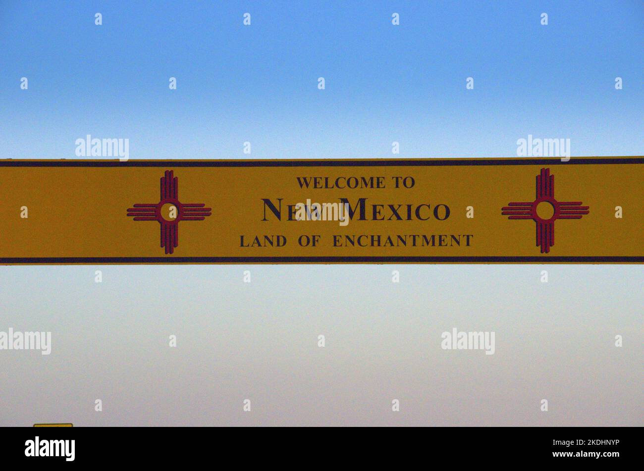 Panneau de bienvenue du Nouveau-Mexique (Land of Enchantment) Banque D'Images