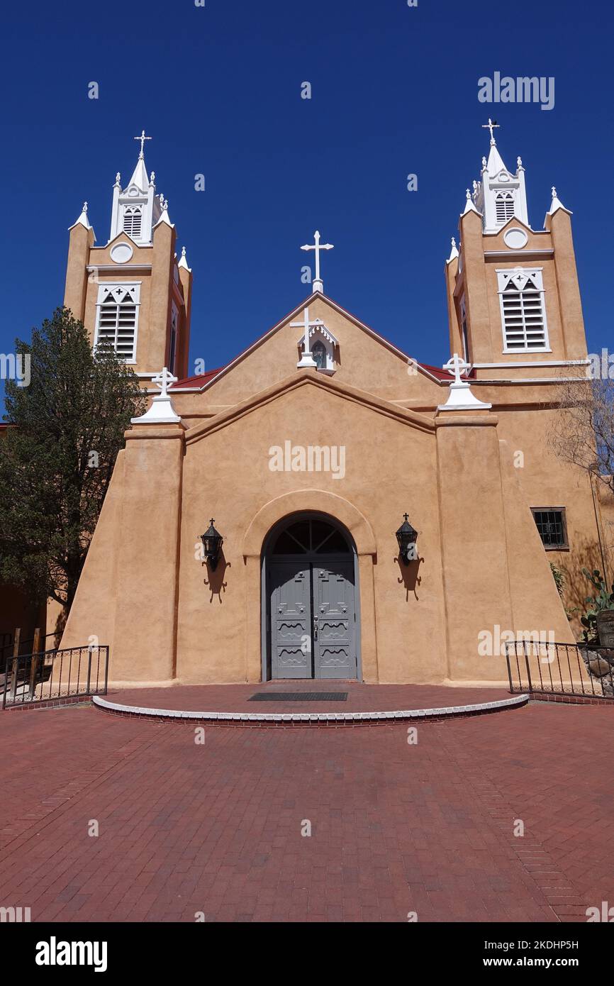 Église San Felipe de Neri dans la vieille ville d'Albuquerque Banque D'Images