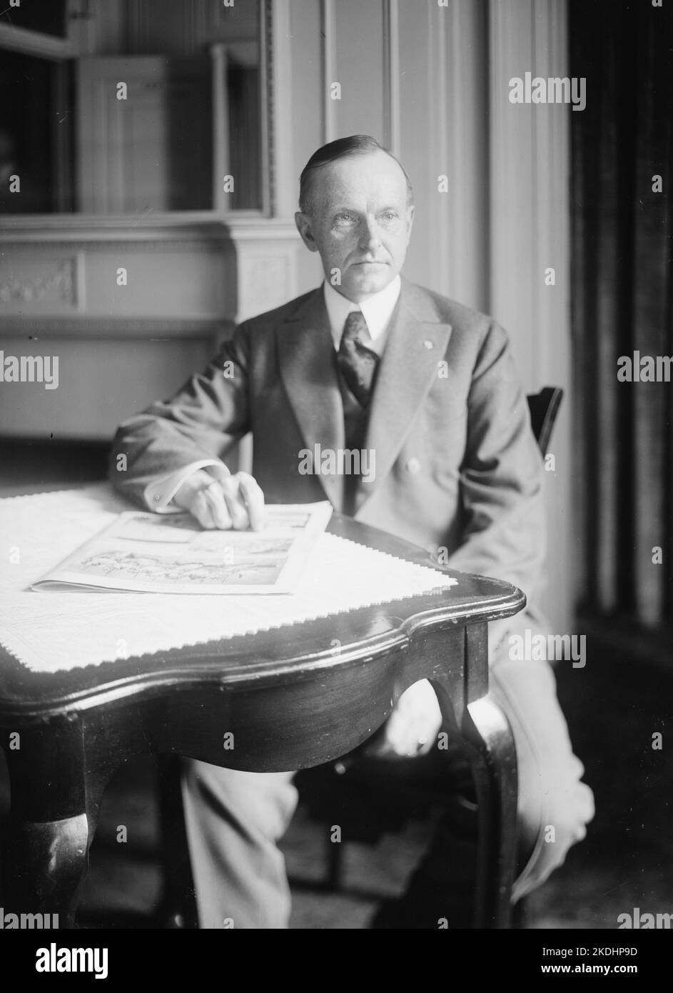 Un portrait du président américain Calvin Coolidge Banque D'Images