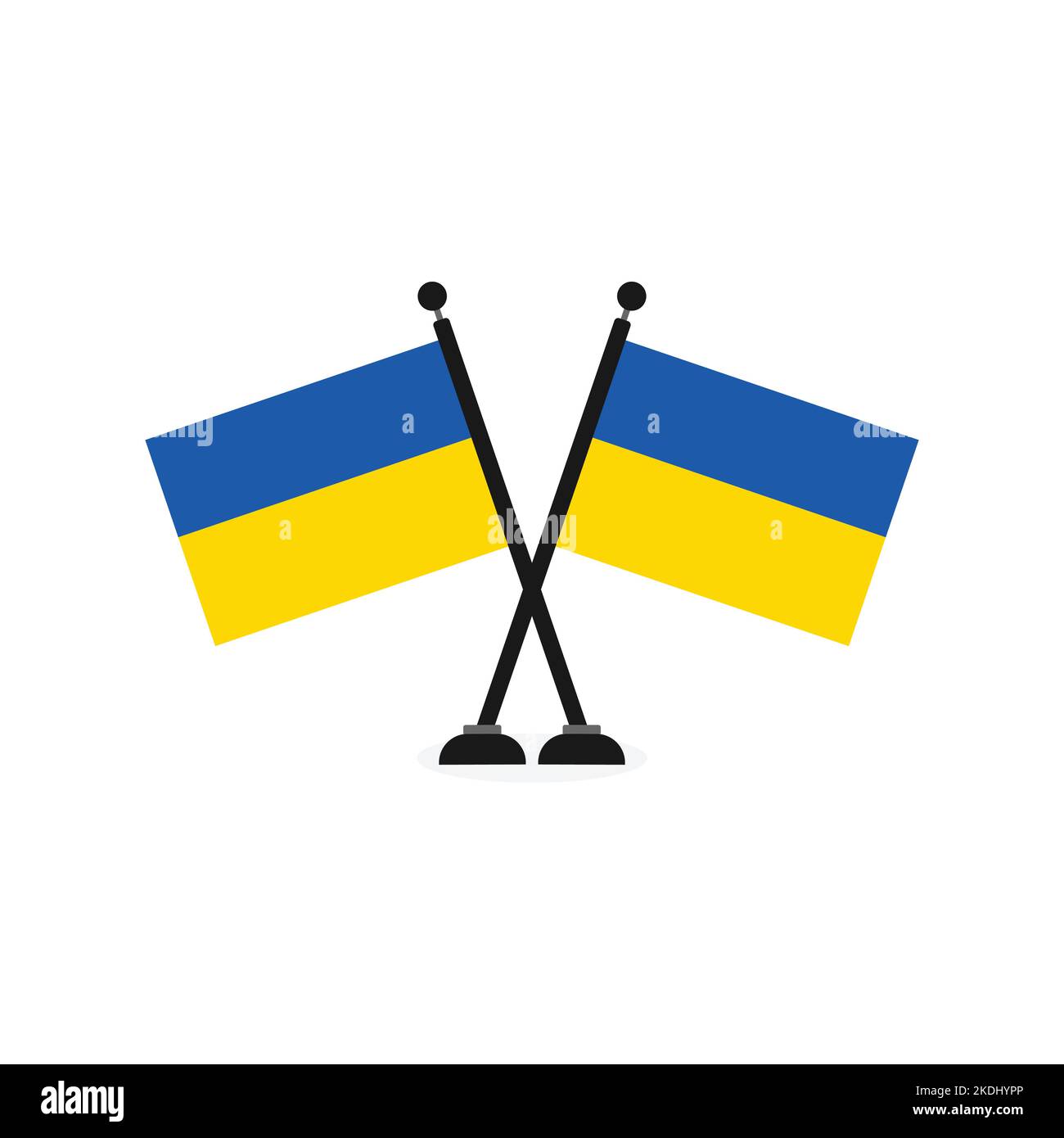 Modèle vectoriel du drapeau de l'Ukraine sur le poteau Illustration de Vecteur