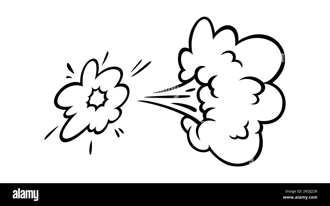 Nuages effet rampe bande dessinée. Jeu de bulles d'explosion et de fumée. Illustration vectorielle isolée sur fond blanc Illustration de Vecteur