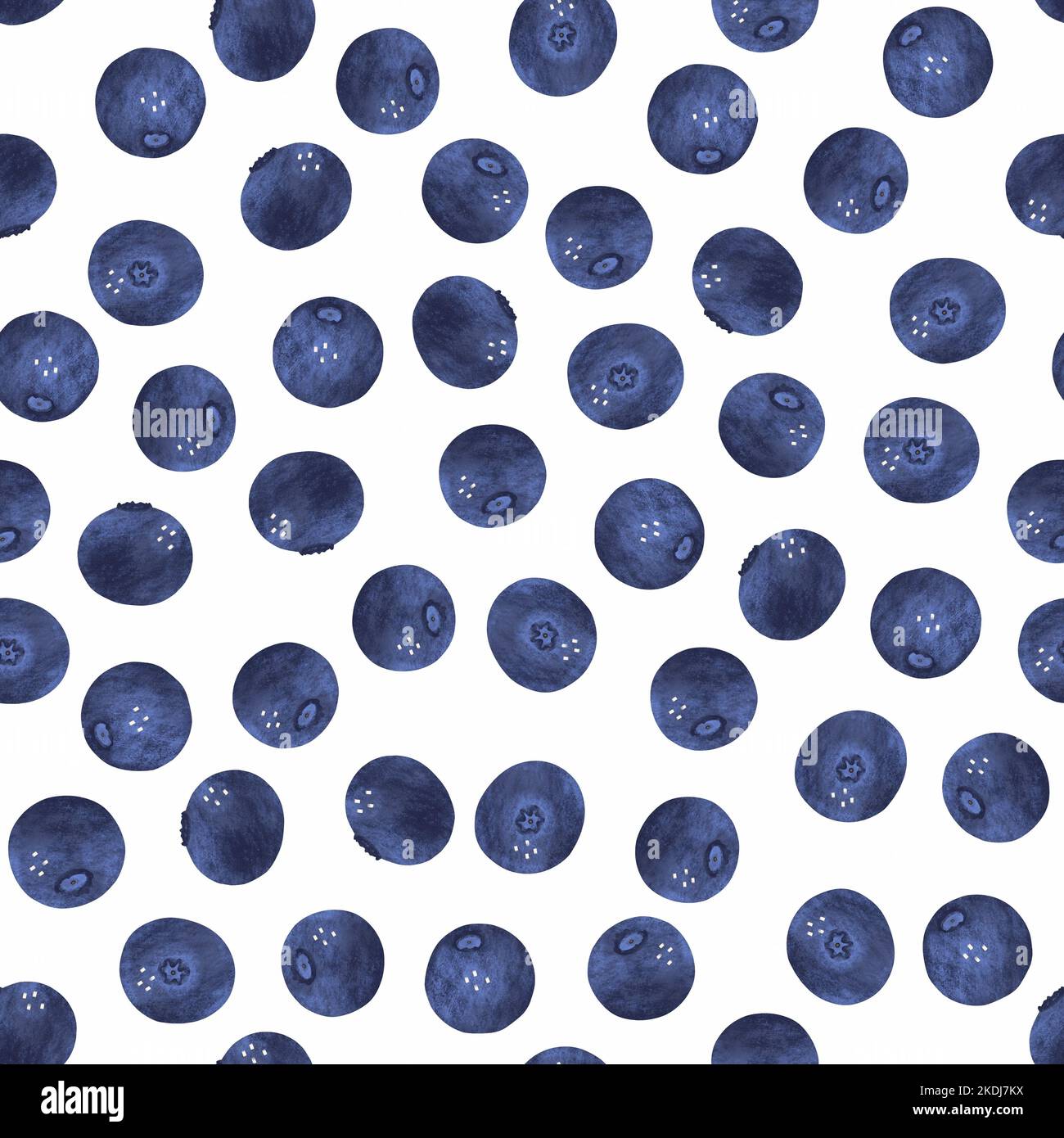 Motif bleuet sans coutures. Baies fraîches et juteuses. Baies noires texturées isolées dessinées à la main sur fond blanc Banque D'Images