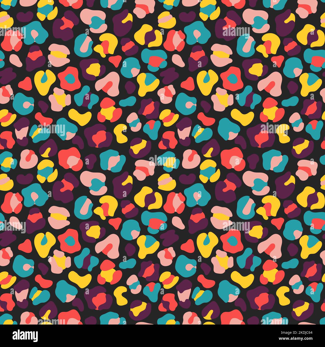 Motif léopard coloré et groovy sombre Illustration de Vecteur