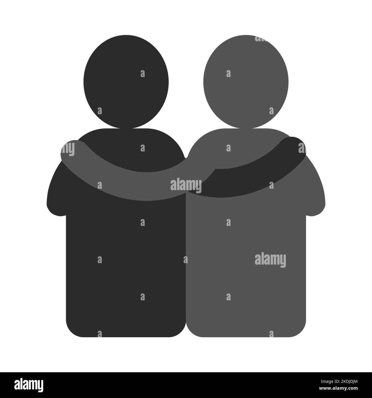 Icône Hug amis, frère empathie personnes, compassion amour soins frères et sœurs Illustration de Vecteur