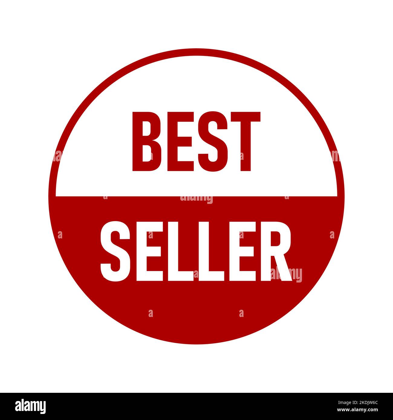 Icône de l'affiche adhésive de l'étiquette de l'autocollant « Best Steller » rouge rond. Image vectorielle. Illustration de Vecteur