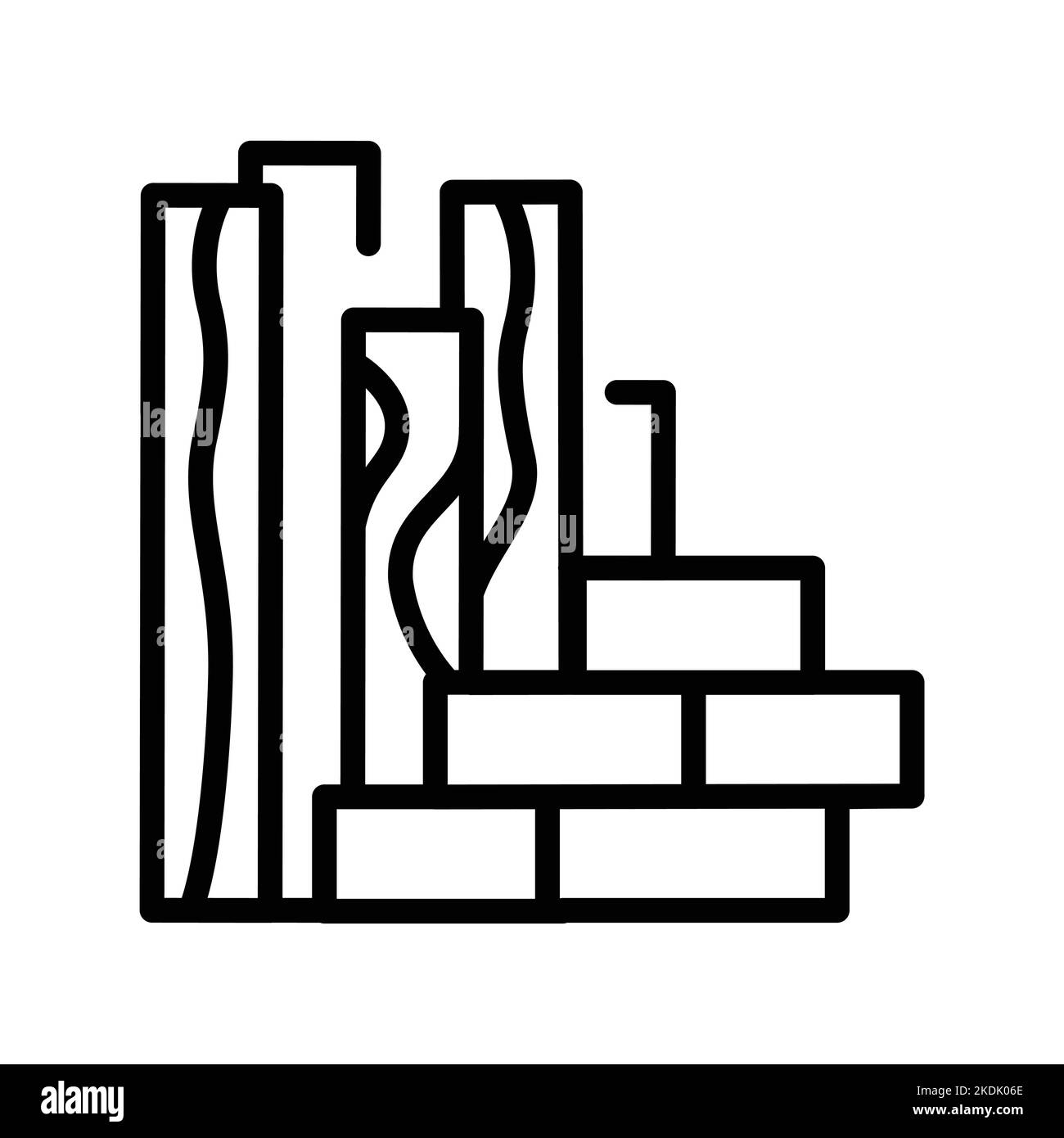 Icône de ligne de couleur de matériau de construction ECO. Pictogramme pour page Web Illustration de Vecteur