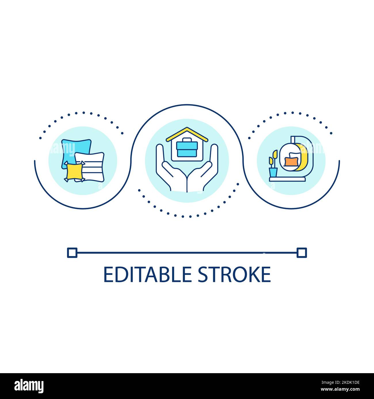 Icône de concept de boucle de lieu de travail confortable Illustration de Vecteur