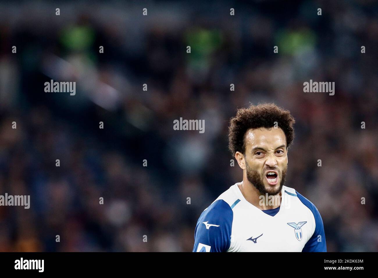 Rome, Italie. 06th novembre 2022. Felipe Anderson, du Latium, célèbre après avoir été marquant lors de la série Un match de football entre Rome et Latium au stade olympique de Rome, Rome, Italie, 6 novembre 2022. Crédit: Riccardo de Luca - mise à jour des images/Alamy Live News Banque D'Images